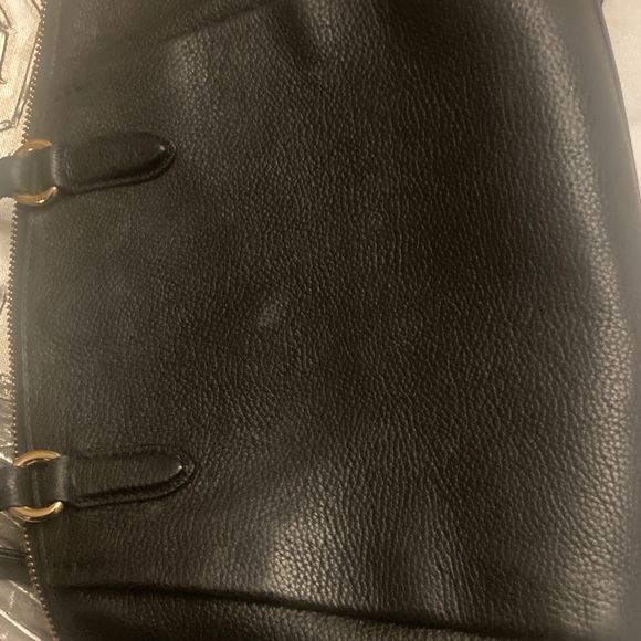 Coach Polished Black Leather  Elise Satchel with Gold Accents - Picture 15 of 16